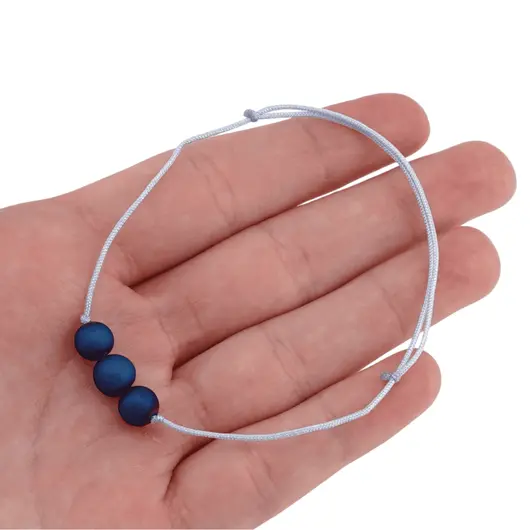 Bratara cu snur Cuart Titan Aura albastru, 6mm, imagine 4