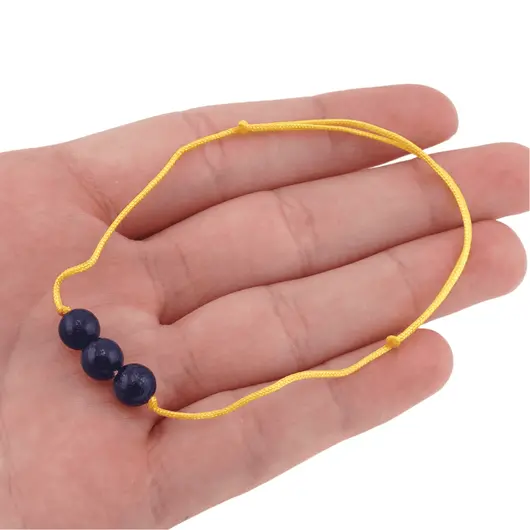 Bratara cu snur Lapis Lazuli sfere, 6mm, imagine 4
