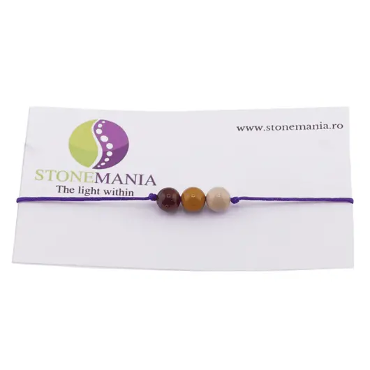 Bratara cu snur Mookait sfere, 6mm
