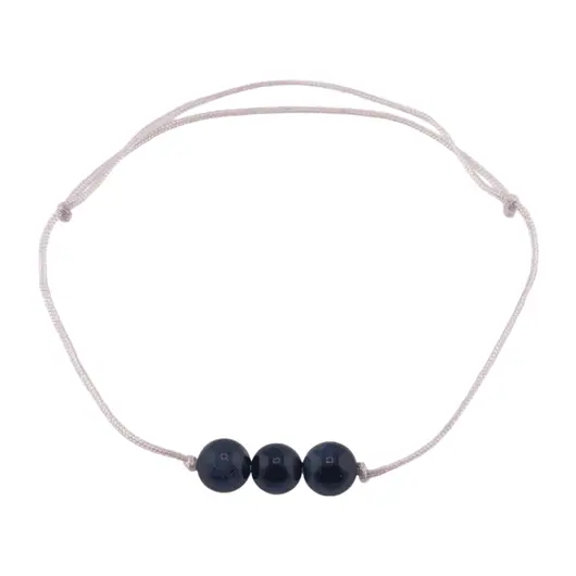 Bratara cu snur Ochi de tigru albastru sfere, 6mm, imagine 2