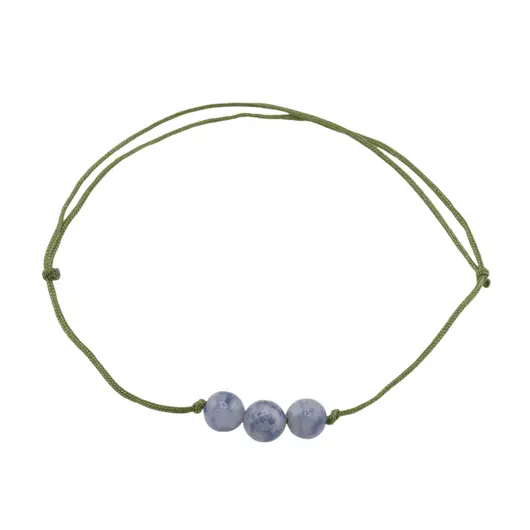 Bratara cu snur Sodalit sfere, 6mm, imagine 2