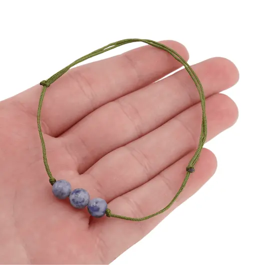 Bratara cu snur Sodalit sfere, 6mm, imagine 4