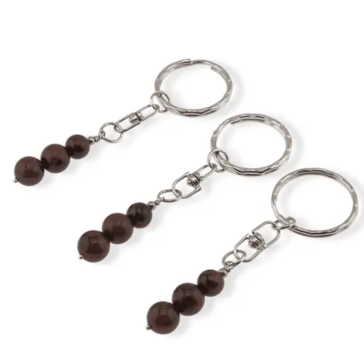 Breloc Obsidian mahon trei sfere, 8-10mm, imagine 2