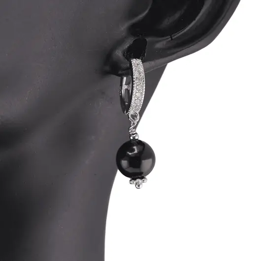Cercei cu agatatoare rotunda Turmalina sfere cu Argint 925, 8mm, imagine 2