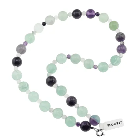 Colier Fluorit sfere, 4-10mm