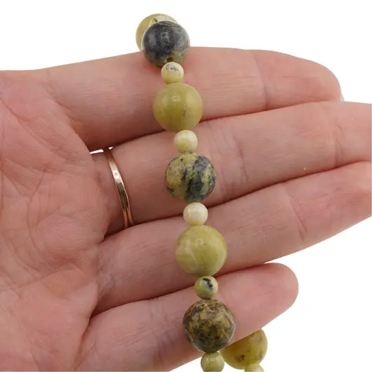 Colier Jad olive sfere, 4-10mm, imagine 3