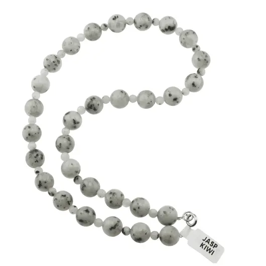 Colier Jasp kiwi sfere, 4-10mm