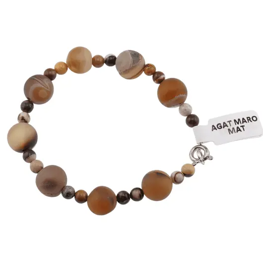 Bratara Agat maro mat sfere, 4-10mm
