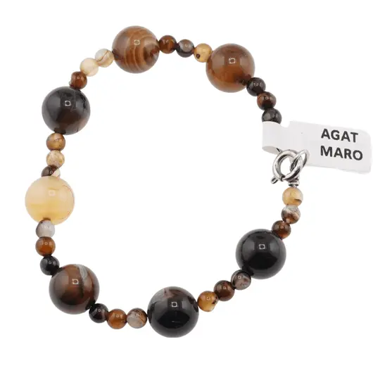 Bratara Agat maro sfere, 4-10mm
