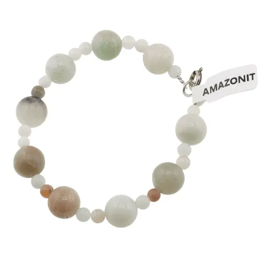 Bratara Amazonit sfere, 4-10mm
