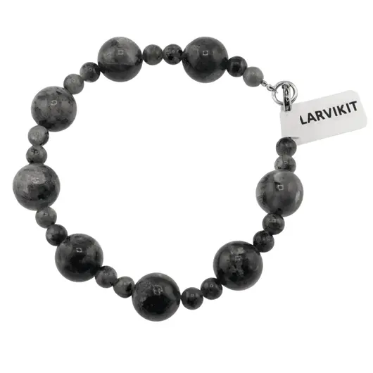 Bratara Larvikit sfere, 4-10mm