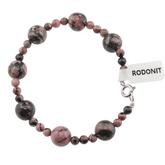 Bratara Rodonit sfere, 4-10mm