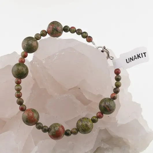 Bratara Unakit sfere, 4-10mm, imagine 2