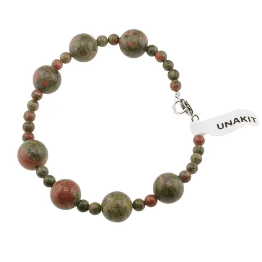 Bratara Unakit sfere, 4-10mm