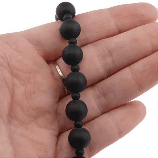 Colier Onix negru mat sfere, 4-10mm, imagine 3