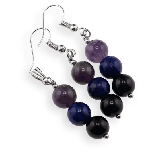 Set cercei cu agatatoare si pandantiv Capricorn cristale 8mm