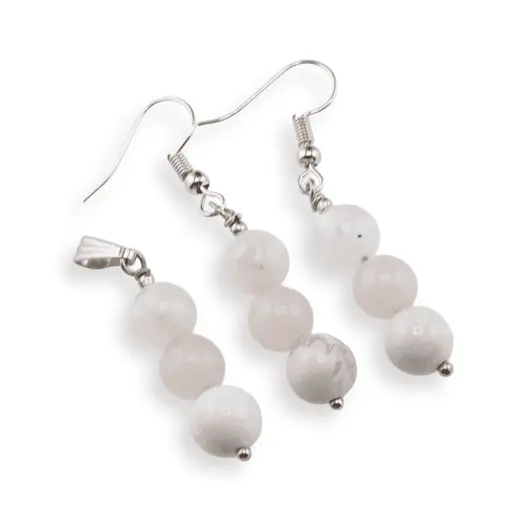 Set cercei cu agatatoare si pandantiv Rac cristale 8mm