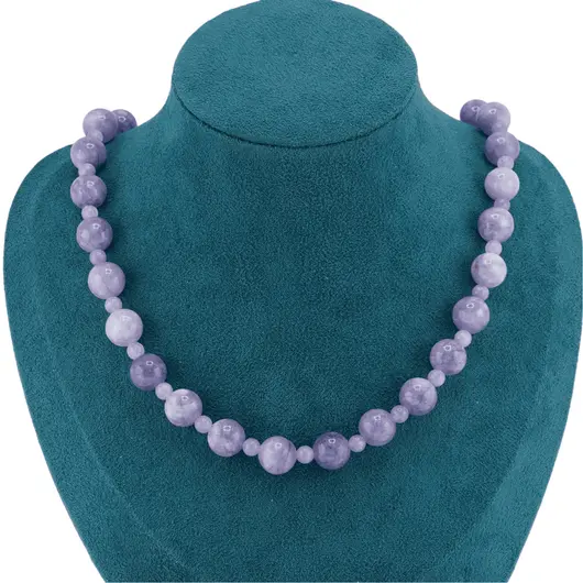 Colier Angelit violet sfere, 4-10mm, imagine 2