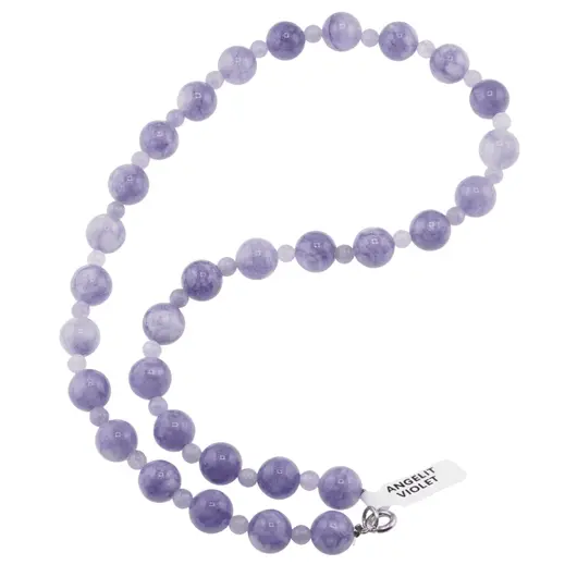 Colier Angelit violet sfere, 4-10mm