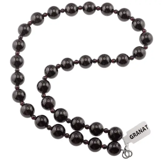 Colier Granat sfere, 4-11mm