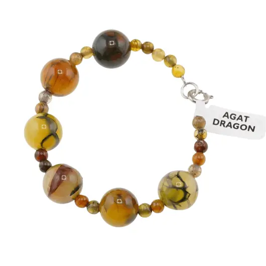 Bratara Agat Dragon sfere, 4-12mm