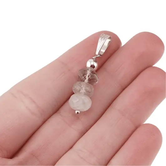 Pandantiv Cuart rutilat discuri fatetate, 6-8mm, imagine 4