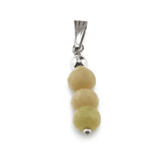 Pandantiv Jad Olive discuri fatetate, 6-7mm, imagine 2