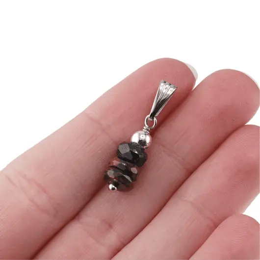 Pandantiv Obsidian mahon discuri fatetate, 6-7mm, imagine 4