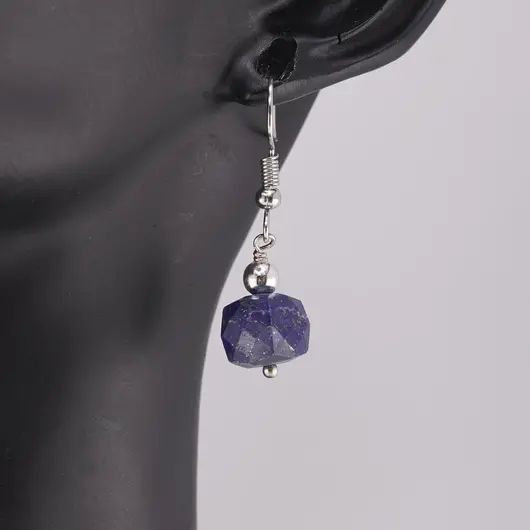 Set Cercei si Pandantiv Lapis Lazuli cub fatetat, 6-8mm, imagine 3