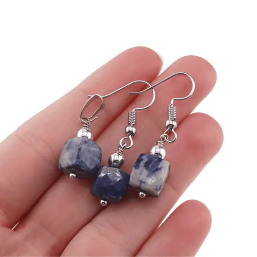 Set Cercei si Pandantiv Sodalit cub fatetat, 6-8mm, imagine 4