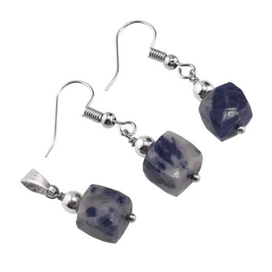 Set Cercei si Pandantiv Sodalit cub fatetat, 6-8mm