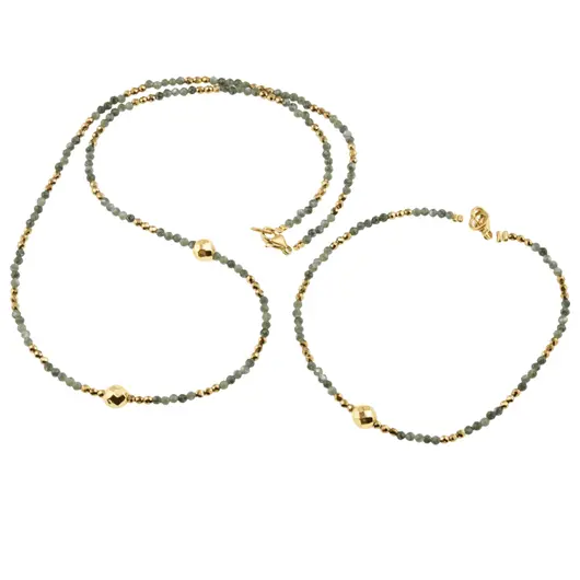 Set Colier si Bratara Serafinit si Hematit auriu, 2-6mm