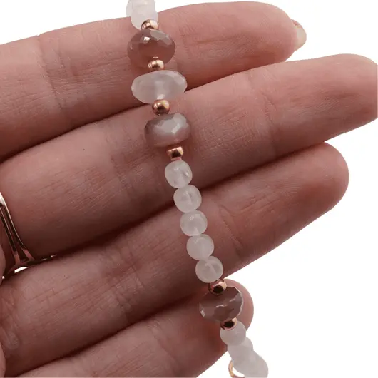 Bratara Piatra lunii discuri fatetate 7-9mm si sfere 4mm, imagine 4