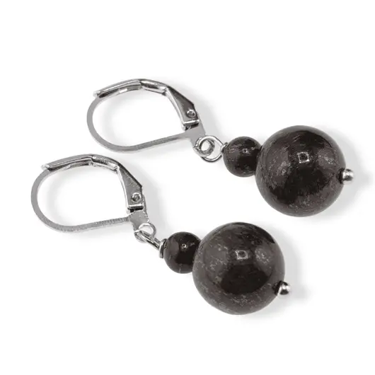 Cercei cu agatatoare Bronzit, sfere 10mm si 4mm