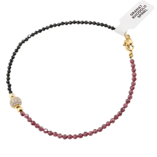 Bratara Granat Rhodolit si Spinel sfere fatetate 2mm