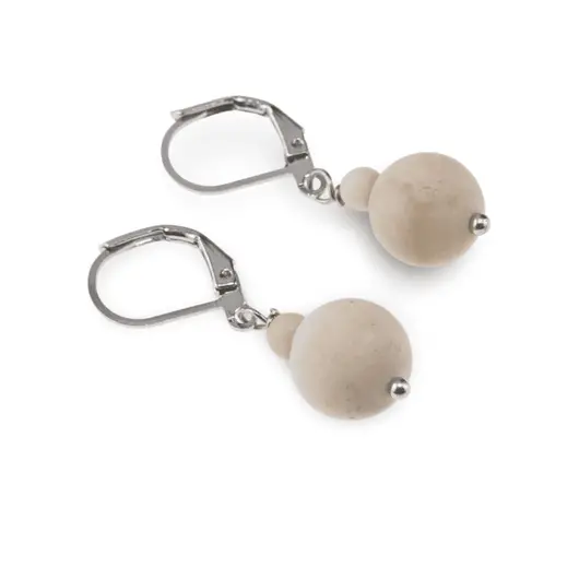 Cercei cu agatatoare Jasp, sfere 10mm si 4mm