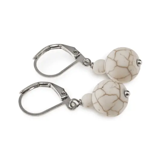 Cercei cu agatatoare Magnezit mat, sfere 10mm si 4mm