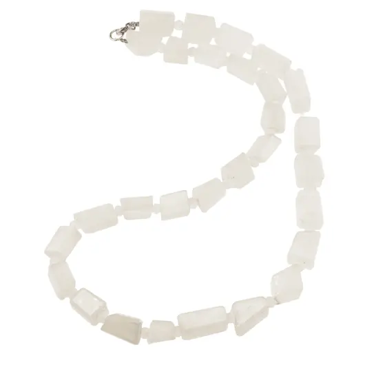Colier Piatra lunii fatetata 10-14mm si discuri 3mm