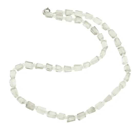 Colier Prasiolit fatetat 7-10mm si discuri 3mm