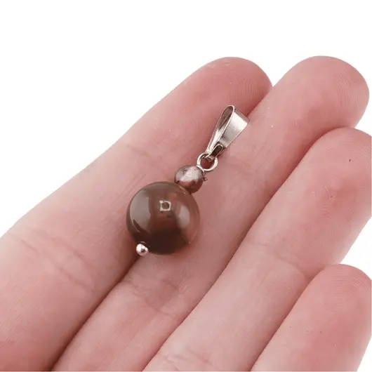 Pandantiv Agat maro, sfere 10mm si 4mm, imagine 5