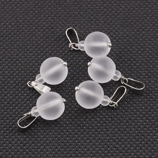 Pandantiv Cristal de stanca mat, sfere 10mm si 4mm