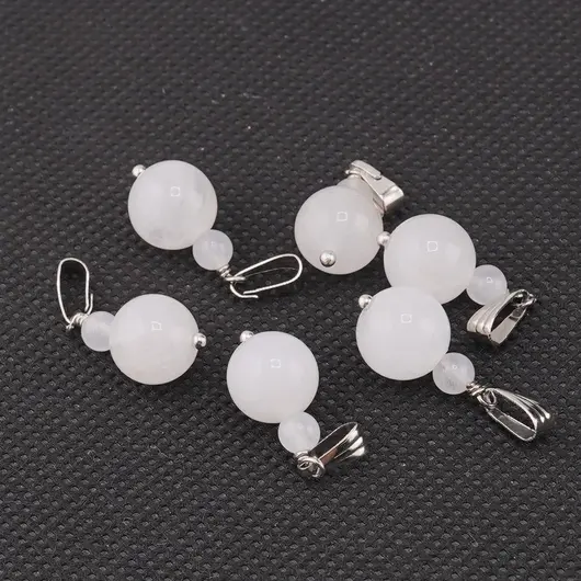 Pandantiv Cristal de stanca, sfere 10mm si 4mm