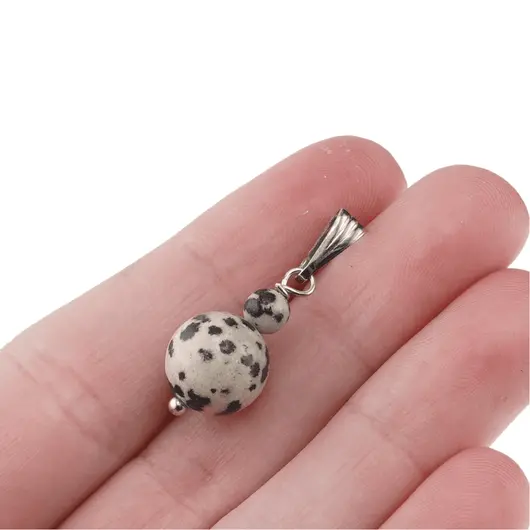 Pandantiv Jasp dalmatian, sfere 10mm si 4mm, imagine 5