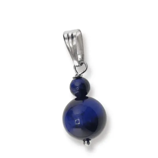 Pandantiv Ochi de tigru albastru, sfere 10mm si 4mm, imagine 3