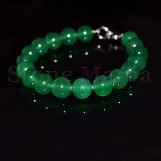 Bratara pietre rotunde agat verde 1 10mm