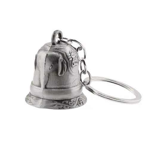 Breloc clopot cu elefant, argintiu - 9,5cm, imagine 2