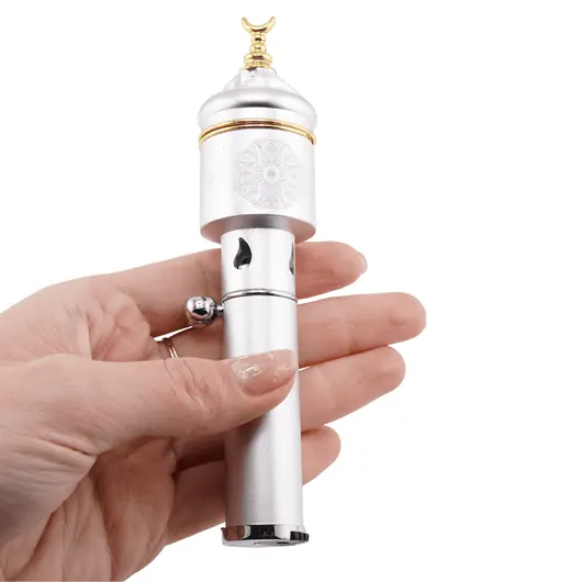 Bricheta portabila pentru aromaterapie model oriental, argintiu, imagine 5