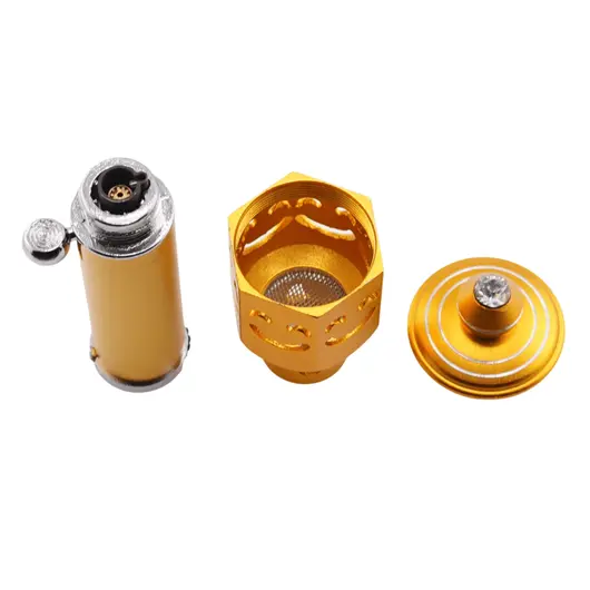 Bricheta portabila pentru aromaterapie model smiley face, auriu, imagine 3