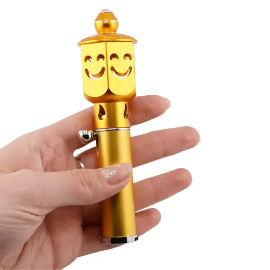 Bricheta portabila pentru aromaterapie model smiley face, auriu, imagine 5