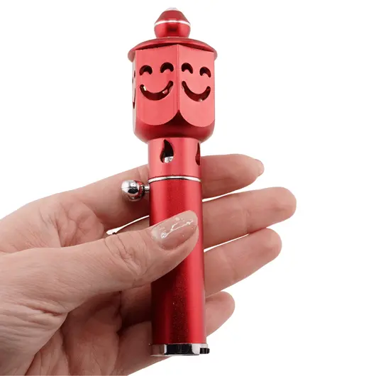 Bricheta portabila pentru aromaterapie model smiley face, rosu, imagine 5